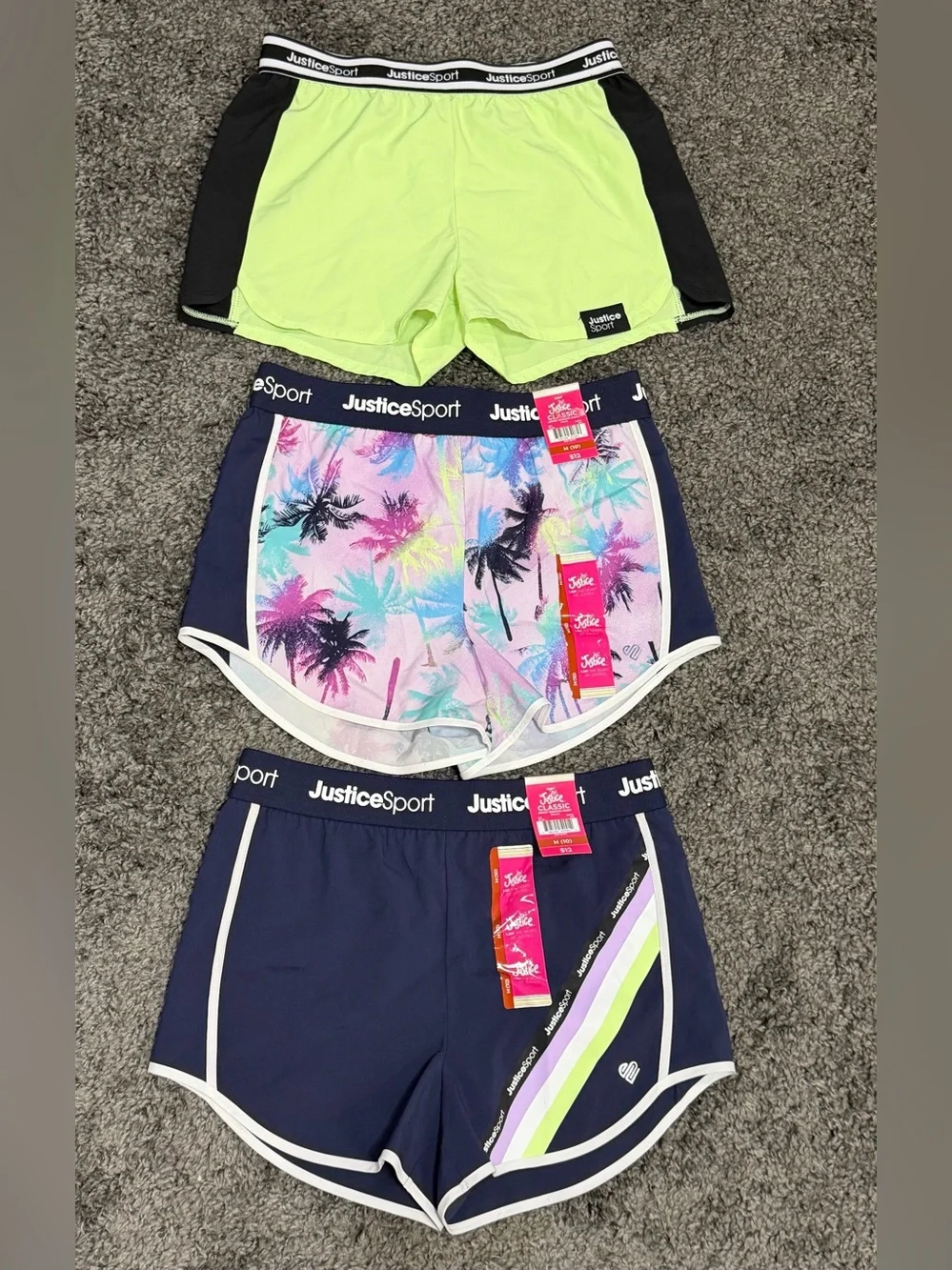 JUSTICE Sport 3 Athletic Running Short Lot size M (10) NWT Girls